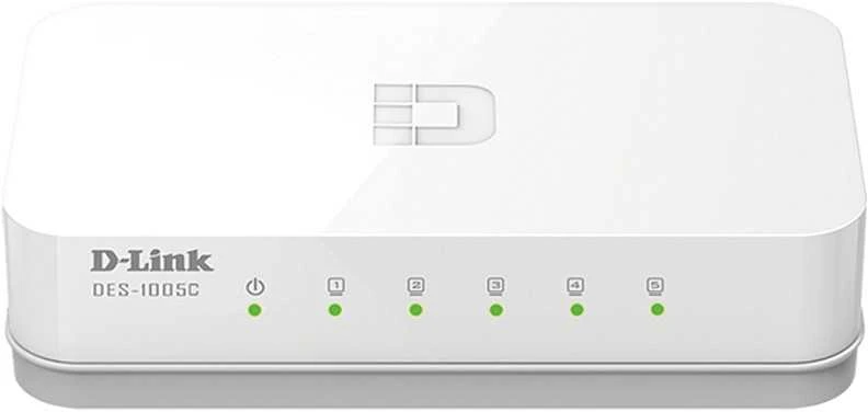 Šakotuvas D-Link DES-1005C nevaldomas komutatorius su 5x greituoju Ethernet, darbalaukio funkcija, „Plug-and-Play“ funkcija