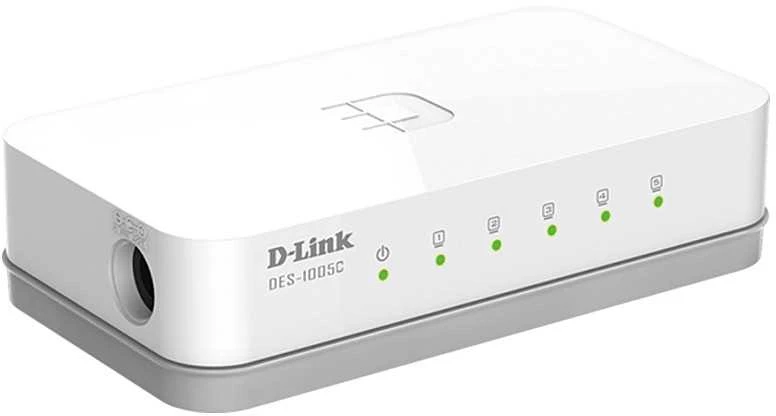Šakotuvas D-Link DES-1005C nevaldomas komutatorius su 5x greituoju Ethernet, darbalaukio funkcija, „Plug-and-Play“ funkcija