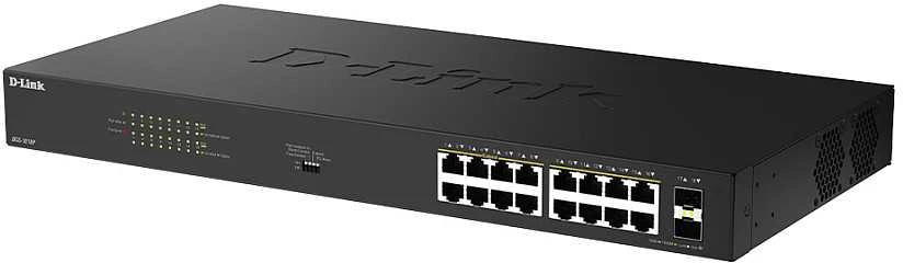 Šakotuvas Switch D-Link DGS-1018P 16-portowy Gigabit PoE 2 SFP 240W (DGS-1018P/E)