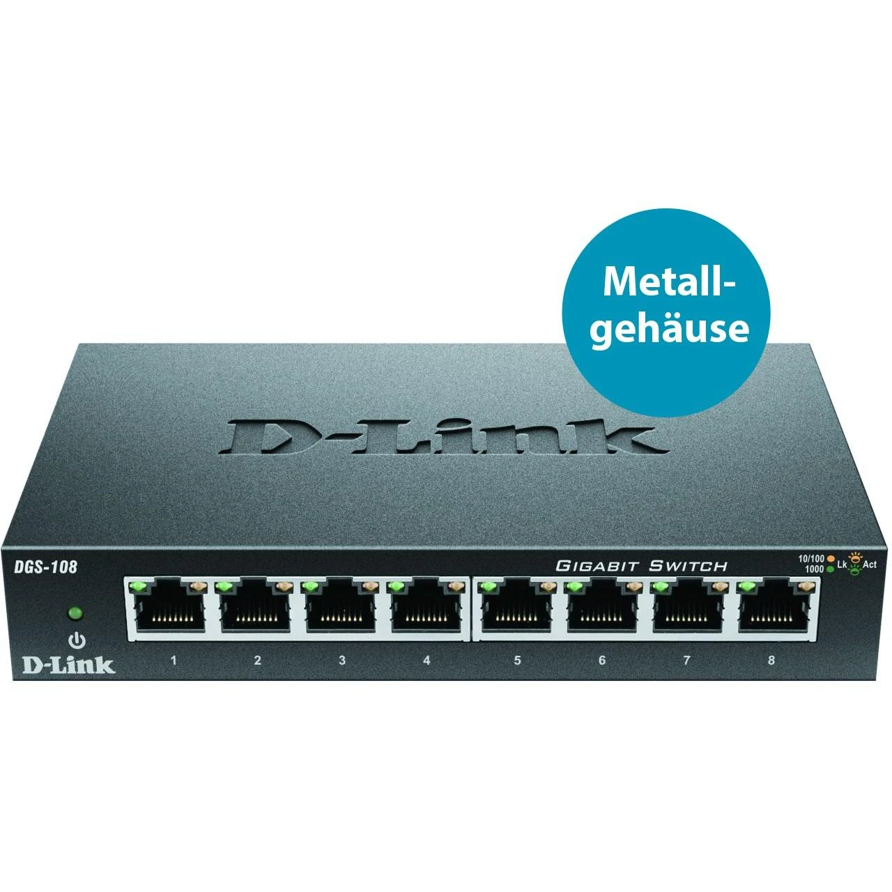 Šakotuvas D-Link DLINK DGS-108/E 8 prievadų Gigabit jungiklis