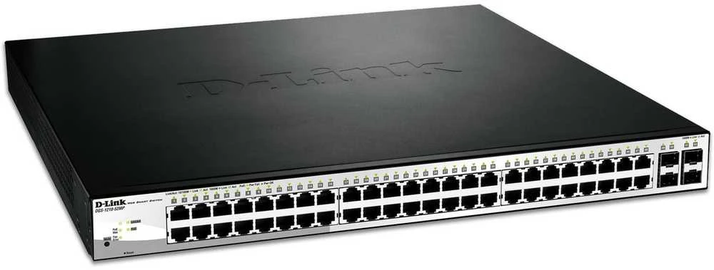 Šakotuvas D-LINK 52-Port Layer2 Smart Managed 48x PoE Gigabit Switch dlink žalias 3.0 48x 10/100/1000Mbit/s TP RJ-45 PoE prievadai 802.3at