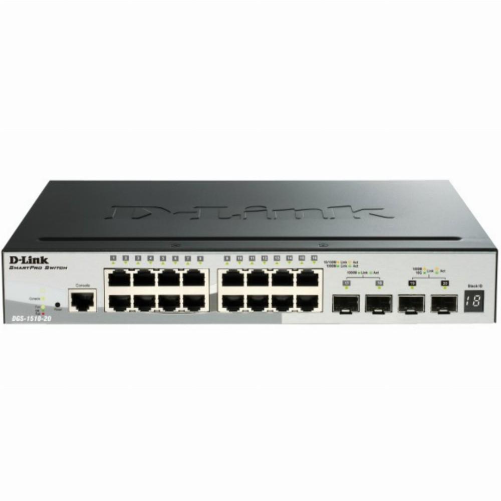 Šakotuvas D-Link DGS-1510-52XMP 52 prievadų valdomas jungiklis