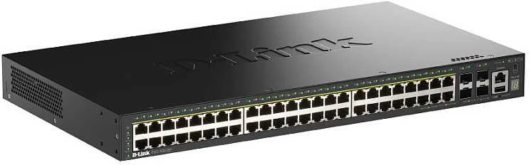 Šakotuvas D-Link 48 prievadų gigabito sudedamas išmanusis valdomas PoE komutatorius | D-Link
