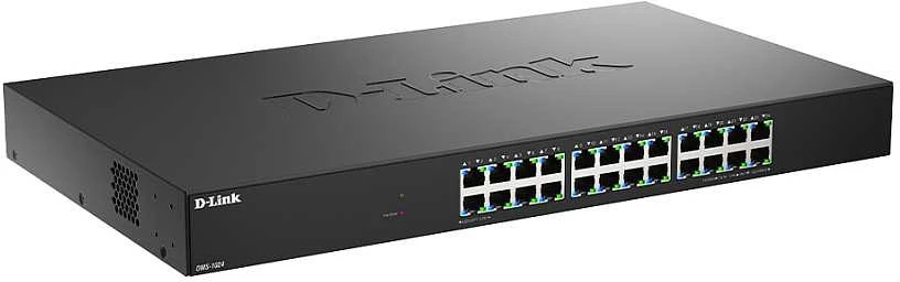 Šakotuvas D-Link 24 prievadų 2,5 G daugiagigabitinis nevaldomas komutatorius DMS-1024/E - pilka