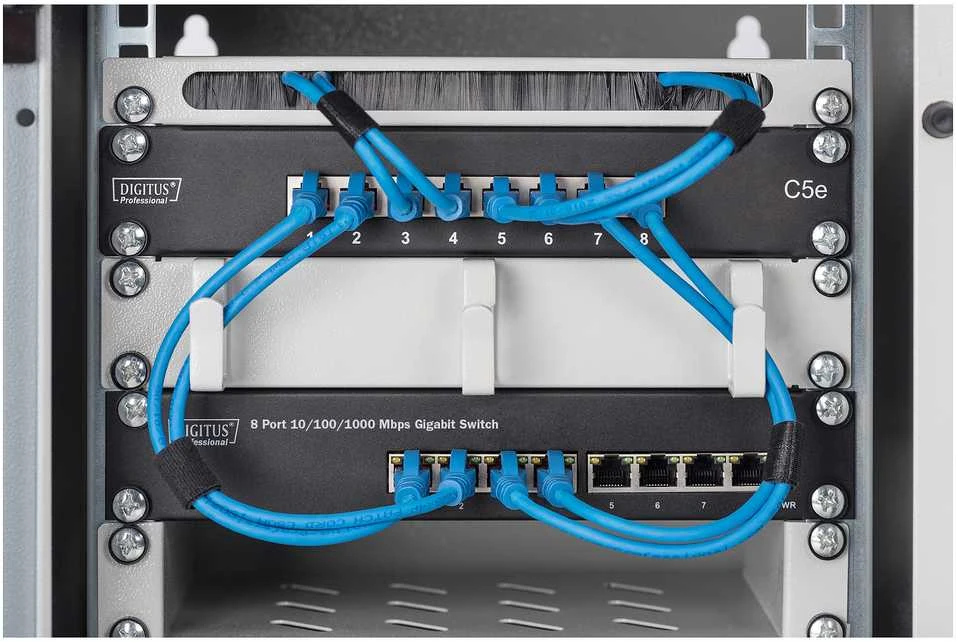 Šakotuvas Digitus DN-80114-1 tinklo komutatorius Ne-valdomas Gigabit Ethernet (10/100/1000) 1U Pilka