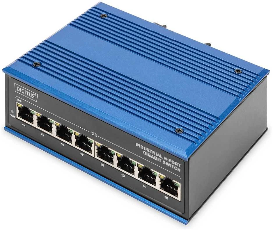 Šakotuvas Digitus ASSMANN Electronic DN-651119 tinklo komutatorius Gigabit Ethernet (10/100/1000) Juoda, Mėlyna
