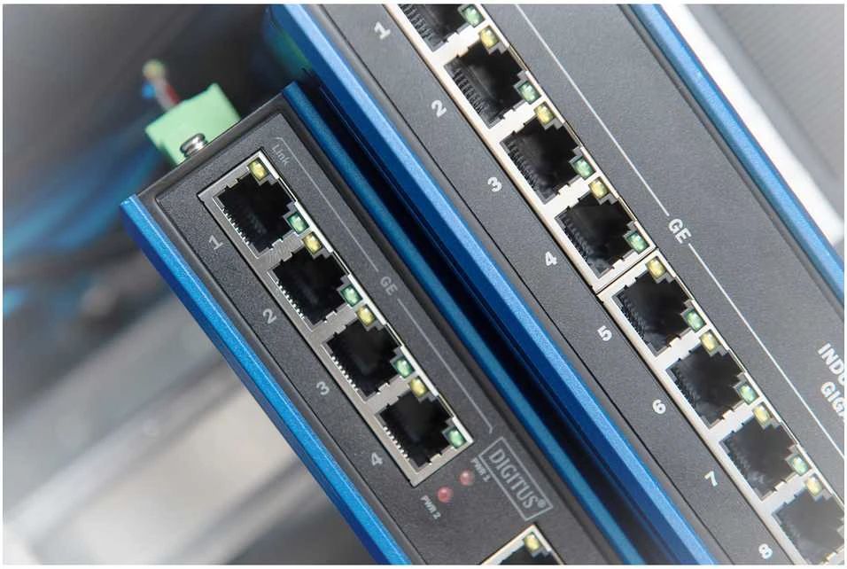 Šakotuvas Digitus ASSMANN Electronic DN-651119 tinklo komutatorius Gigabit Ethernet (10/100/1000) Juoda, Mėlyna