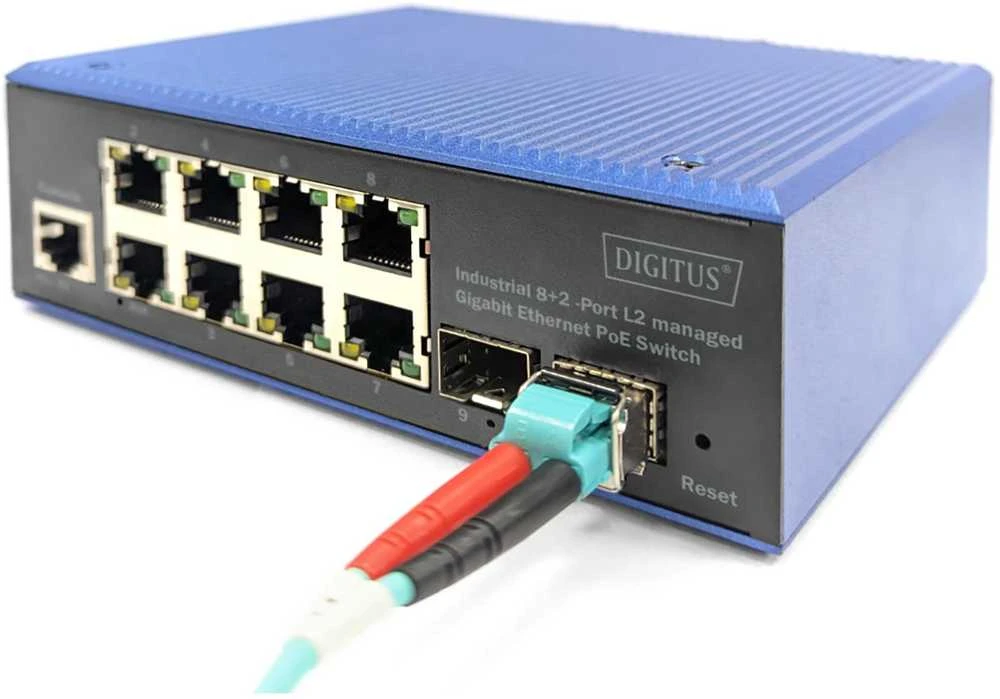 Šakotuvas Digitus DN-651157 tinklo komutatorius Valdomas L2 Gigabit Ethernet (10/100/1000) Juoda, Mėlyna