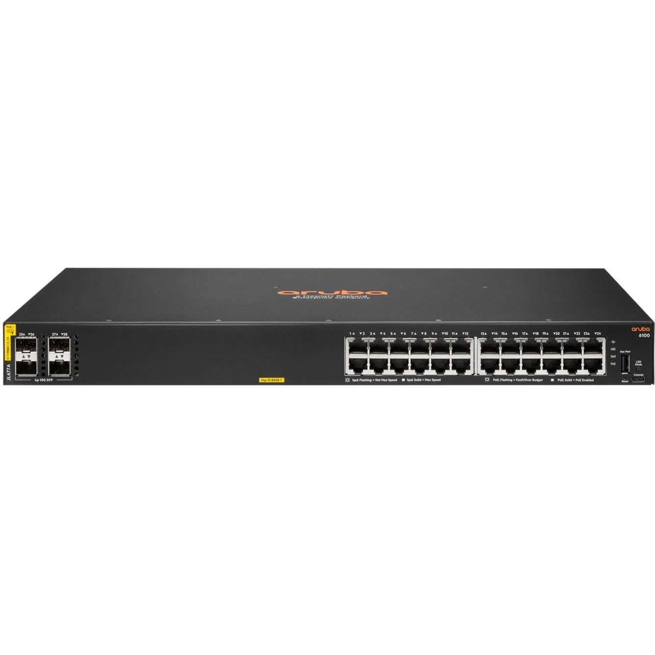 Šakotuvas Hewlett Packard (HP) HPE Aruba 6100 24G Class4 PoE 4SFP+ 370W jungiklis