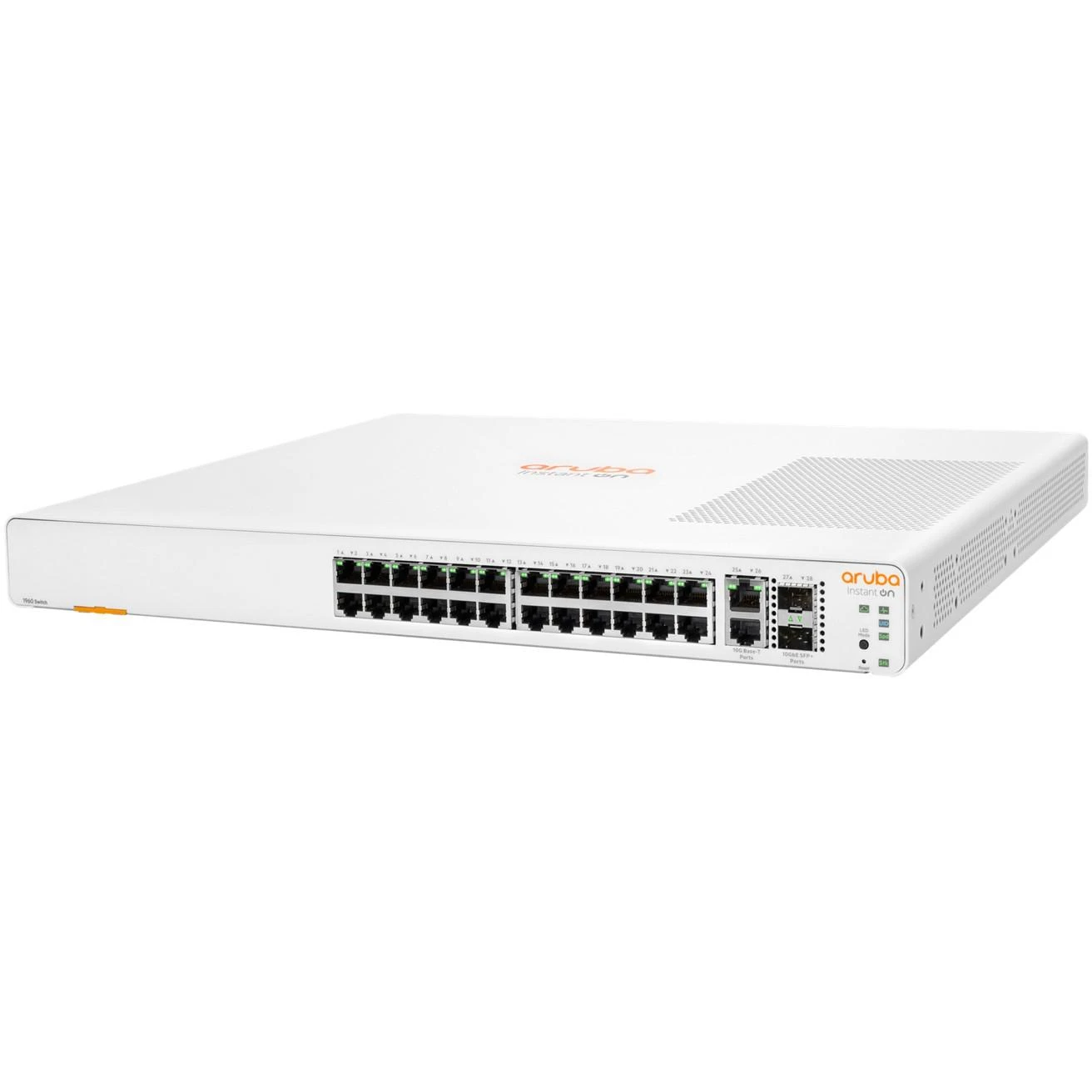 Šakotuvas Hewlett Packard (HP) HPE Aruba Networking Networking Instant On Switch 24p Gigabit 2p 10GBT 2p SFP+ 1960 Valdomas L2+ Gigabit Ethernet (10/100/1000) 1U Balta