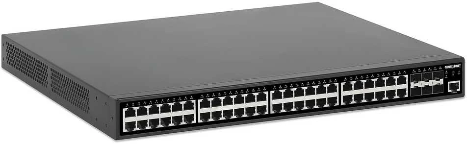 Šakotuvas Switch Intellinet 54-Port L2 /L3 Lite Zarządzany PoE 48x Gigabit 6x 10G SFP Uplink 450W (561969)