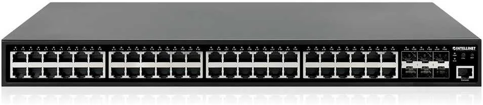 Šakotuvas Switch Intellinet 54-Port L2 /L3 Lite Zarządzany PoE 48x Gigabit 6x 10G SFP Uplink 450W (561969)
