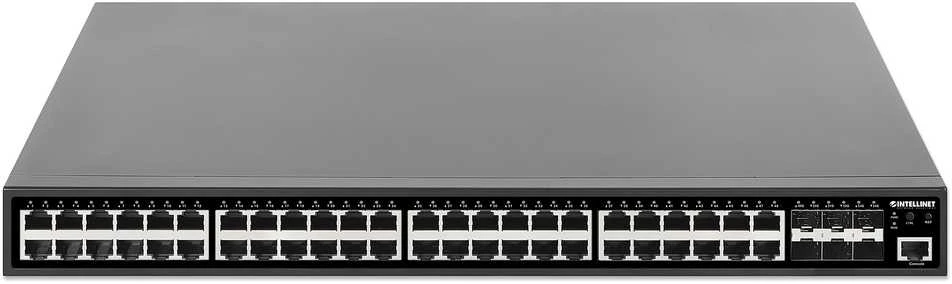 Šakotuvas Switch Intellinet 54-Port L2 /L3 Lite Zarządzany PoE 48x Gigabit 6x 10G SFP Uplink 450W (561969)