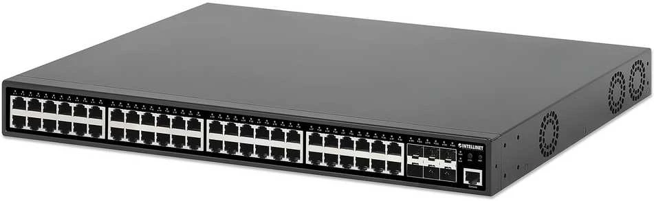 Šakotuvas Switch Intellinet 54-Port L2 /L3 Lite Zarządzany PoE 48x Gigabit 6x 10G SFP Uplink 450W (561969)