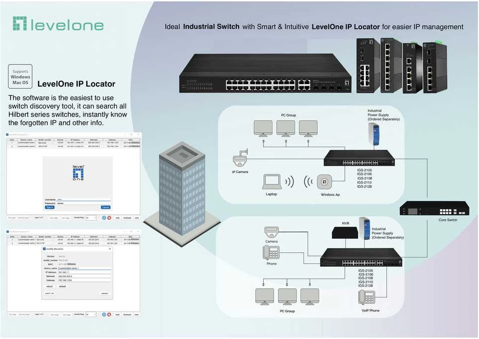 Šakotuvas Level One Carruzzo LevelOne IGS-2108 tinklo komutatorius Valdomas L2 Gigabit Ethernet (10/100/1000) Juoda