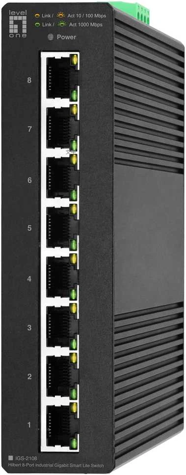 Šakotuvas Level One Carruzzo LevelOne IGS-2108 tinklo komutatorius Valdomas L2 Gigabit Ethernet (10/100/1000) Juoda
