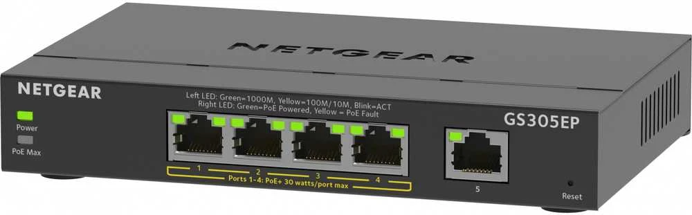 Šakotuvas NETGEAR 5PT GE Plus jungiklis W/POE+