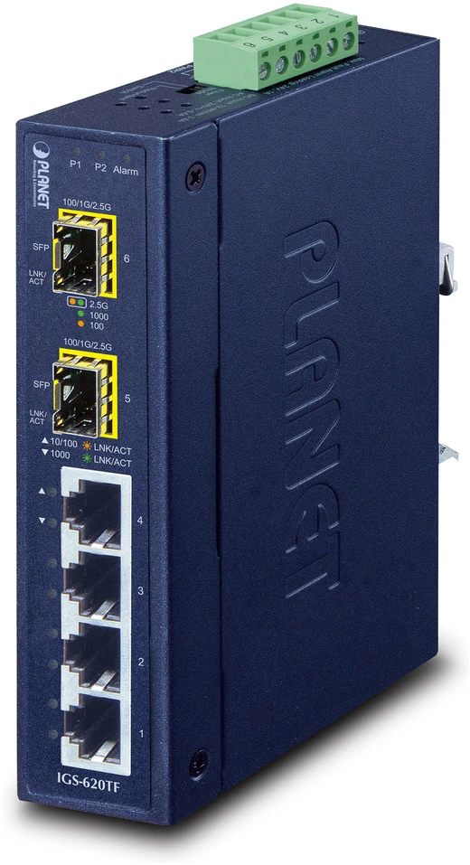 Šakotuvas PLANET IGS-620TF tinklo komutatorius Ne-valdomas Gigabit Ethernet (10/100/1000) Mėlyna