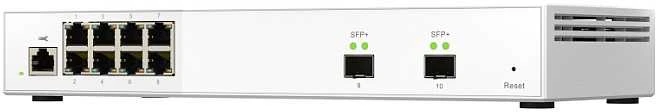 QNAP 8 prievadas 2,5 Gbps, 2 prievadas 10 Gbps SFP+ QSW-M2108-2S Žiniatinklio valdomas stalinis kompiuteris Maitinimo tipas Adapteriai