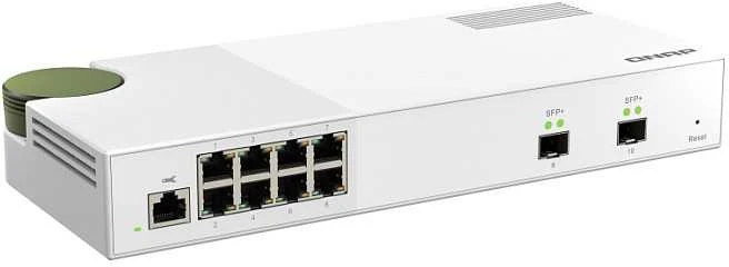 QNAP 8 prievadas 2,5 Gbps, 2 prievadas 10 Gbps SFP+ QSW-M2108-2S Žiniatinklio valdomas stalinis kompiuteris Maitinimo tipas Adapteriai