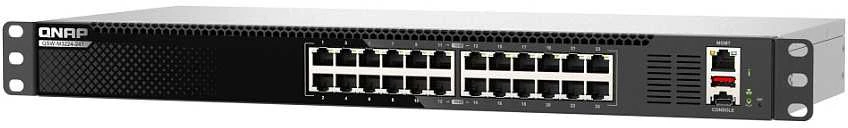 Šakotuvas QNAP QSW-M3224-24T jungiklis 24 prievadai 10GBASE-T lustas