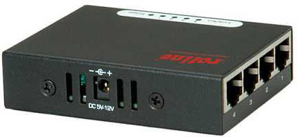 Šakotuvas Switch Roline Gigabit Ethernet kieszonkowy 4 porty