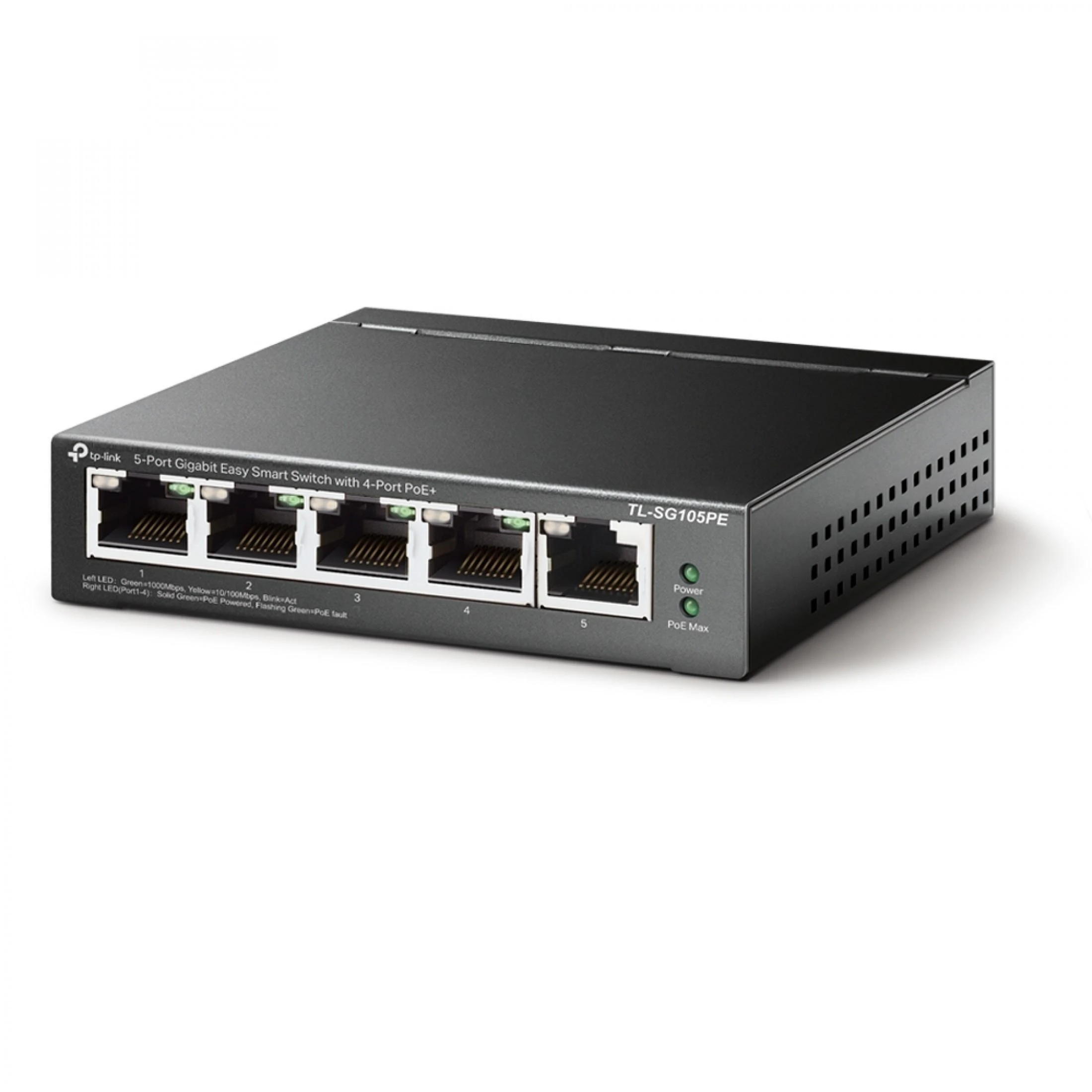 Šakotuvas TP-LINK | Jungiklis | TL-SG105PE | Nevaldomas | Darbalaukis | PoE+ jungtys kiekis 4 | Maitinimo tipas Išorinis
