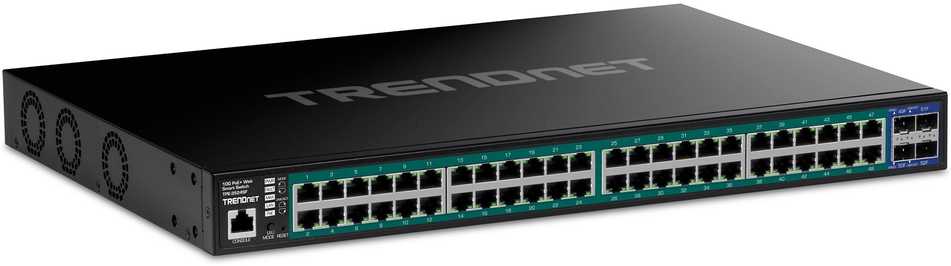 Šakotuvas Switch TRENDnet TRENDnet 52-Port Gigabit Web Smart 740W PoE+ Switch 10G SFP+