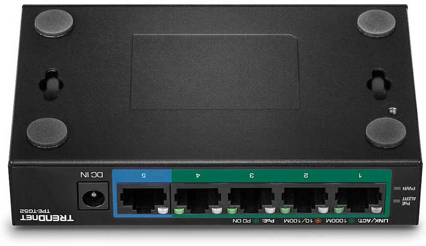 Šakotuvas TRENDnet Switch 5 Port Gbit PoE+ 32W Metall