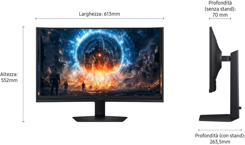 „Samsung LS27FG602EUXEN“ 27 colių IPS plokščias monitorius, 16:9, 2560x1440, 350 cd/m2, 1 ms, 350 Hz, DP + HDMI