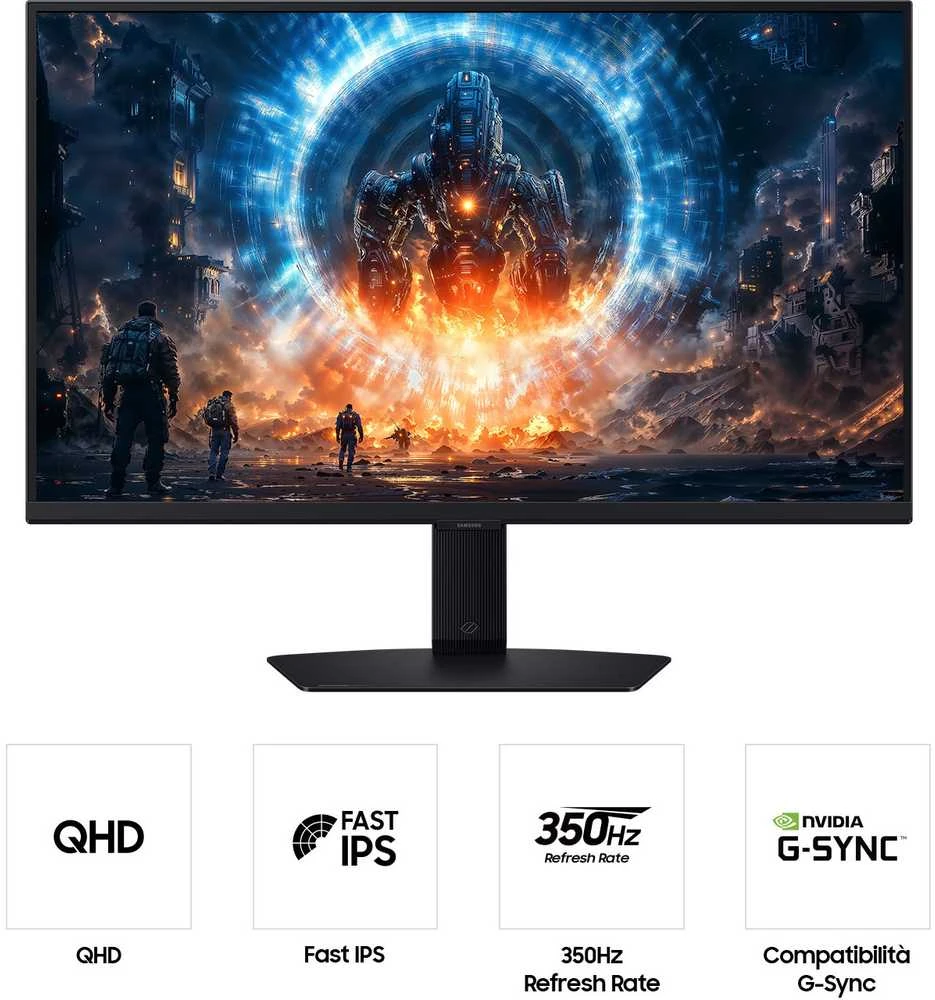 „Samsung LS27FG602EUXEN“ 27 colių IPS plokščias monitorius, 16:9, 2560x1440, 350 cd/m2, 1 ms, 350 Hz, DP + HDMI