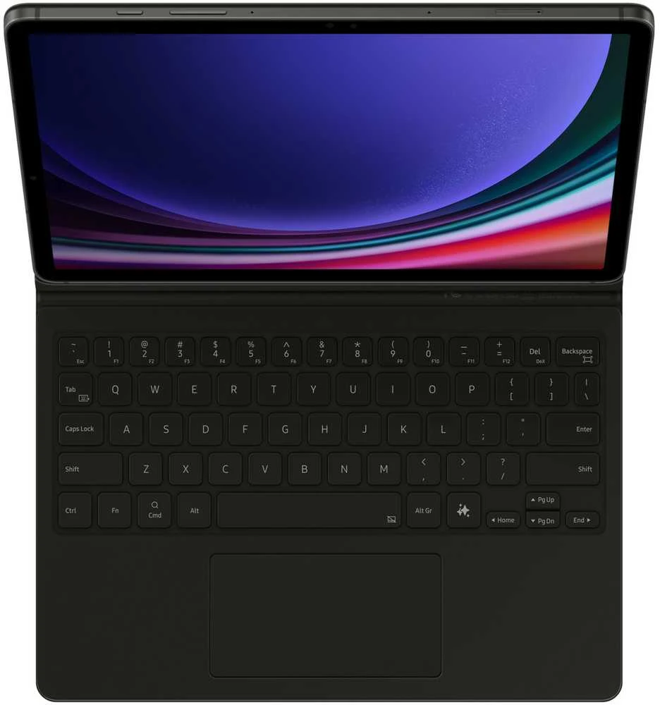 „Samsung“ knygų dėklas su klaviatūra, skirtas „Galaxy Tab S9/9 FE/S10“ (juodas)
