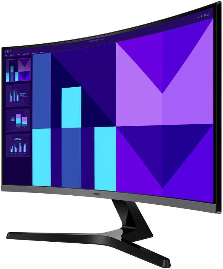 Monitorius Samsung 27" LS27D392GAUXEN, Išlinkis: 1800R, Įstrižainė (coliai): 27, Įstrižainė (cm): 68,58, Kraštinių santykis: 16:9, Ekranas: VA, Raiška: 1920x1080, Atnaujinimo dažnis: 100Hz, Atsako laikas (GtG): 4ms, Ryškumas (maks.): 250 cd/m², Kontrastas (statinis): 3000:1, Matymo kampas: 178/178, Spalvų gama: sRGB