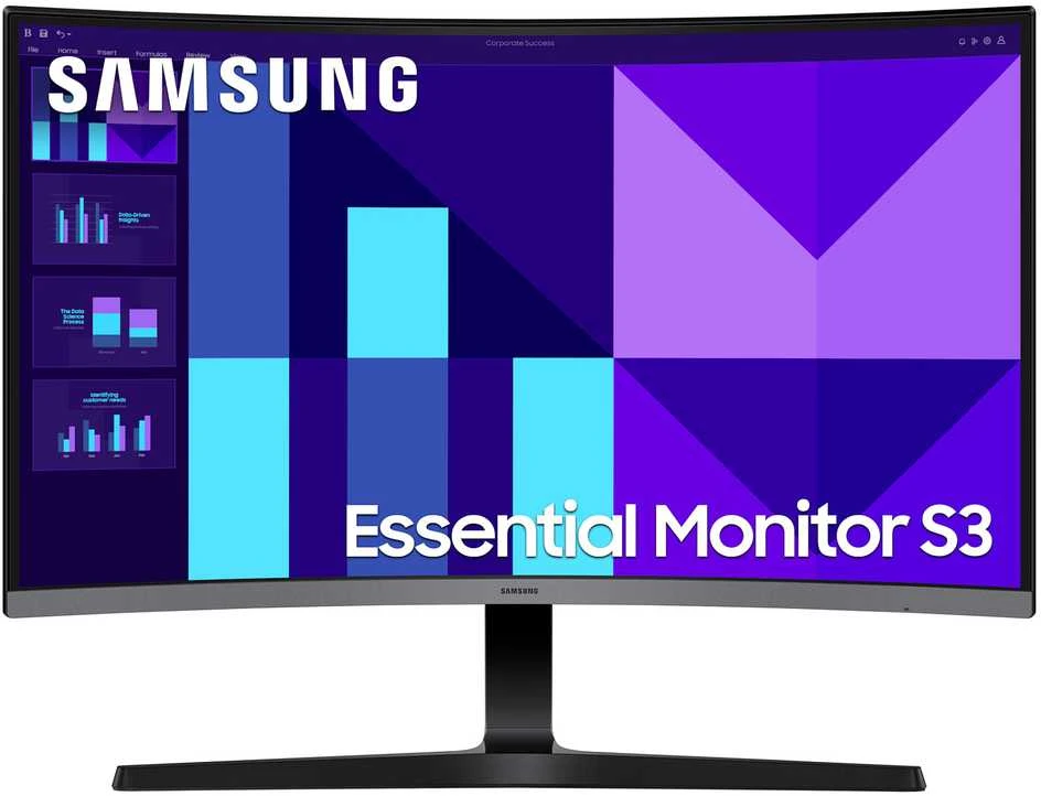 Monitorius Samsung 27" LS27D392GAUXEN, Išlinkis: 1800R, Įstrižainė (coliai): 27, Įstrižainė (cm): 68,58, Kraštinių santykis: 16:9, Ekranas: VA, Raiška: 1920x1080, Atnaujinimo dažnis: 100Hz, Atsako laikas (GtG): 4ms, Ryškumas (maks.): 250 cd/m², Kontrastas (statinis): 3000:1, Matymo kampas: 178/178, Spalvų gama: sRGB
