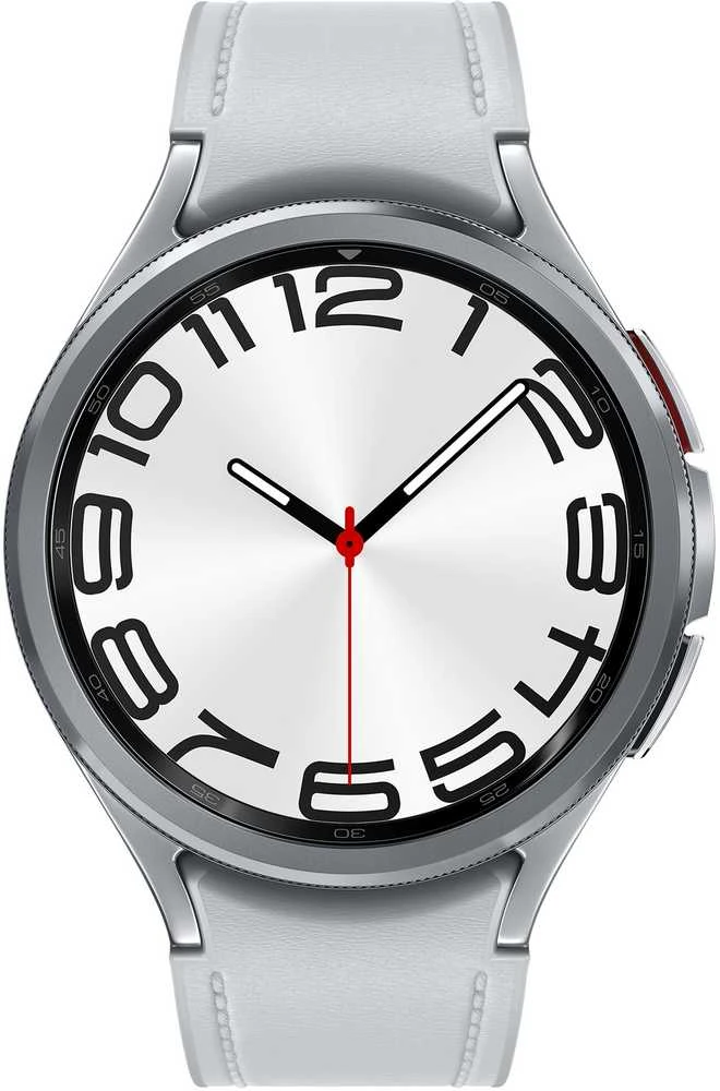 Išmanusis laikrodis Samsung Galaxy Watch 6 Classic, 47 mm, Sidabro spalvos korpusas su pilkos spalvos dirželiu