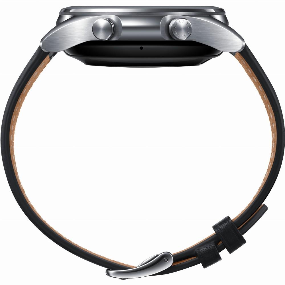 Išmanusis laikrodis Samsung Galaxy Watch 3 (41mm), Sidabrinės spalvos korpusas su juodos spalvos dirželiu