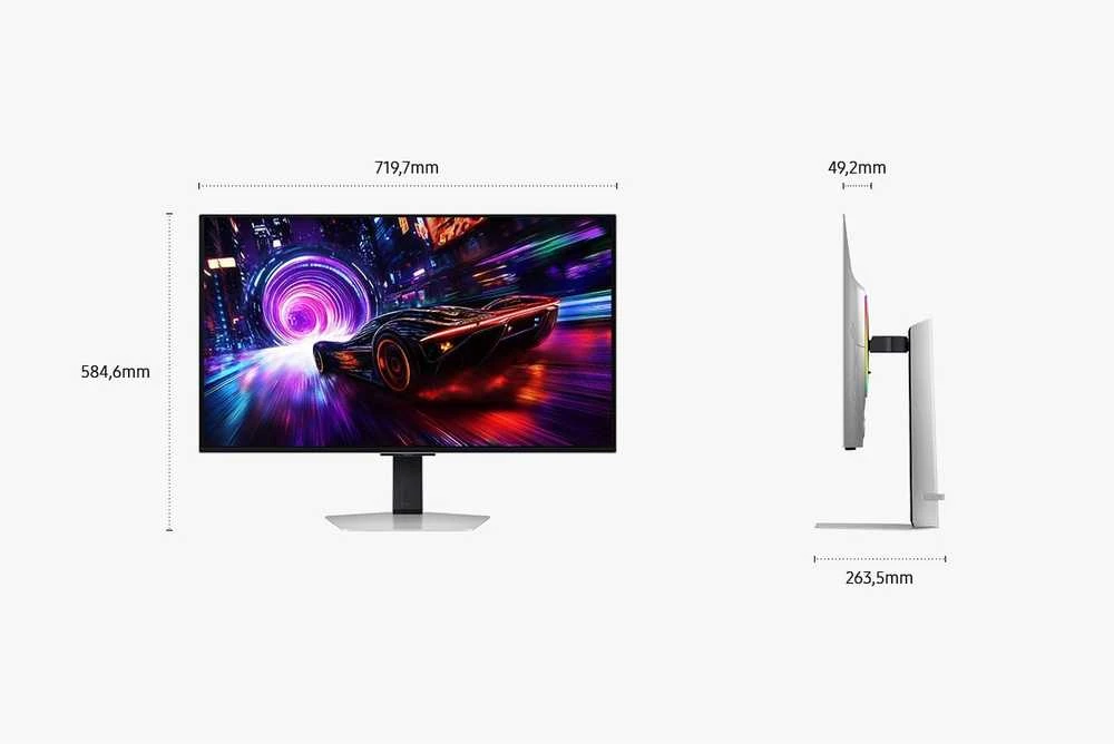 Monitorius Samsung | LS32FG810SUXEN | 32 " | OLED | 4K | 16:9 | 240 Hz | 0.03 ms | 3840 x 2160 pikselių | 260 cd/m² | HDMI jungtys quantity 2 | Sidabrinis