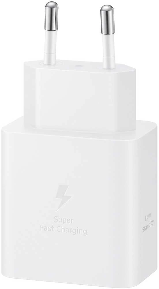 112803 Samsung T4511 PD 45W laidinis įkroviklis su USB-C/USB-C 5A kabeliu baltos spalvos