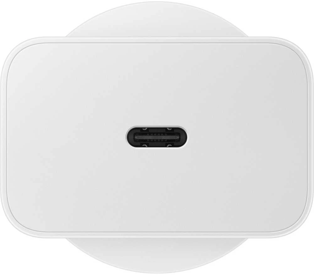 112803 Samsung T4511 PD 45W laidinis įkroviklis su USB-C/USB-C 5A kabeliu baltos spalvos
