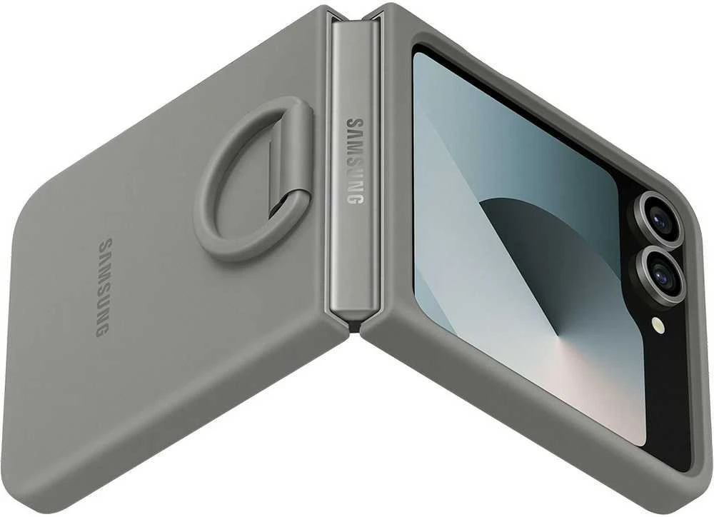 Samsung Galaxy Flip6 Silikoninis dėklas with Ring Gray