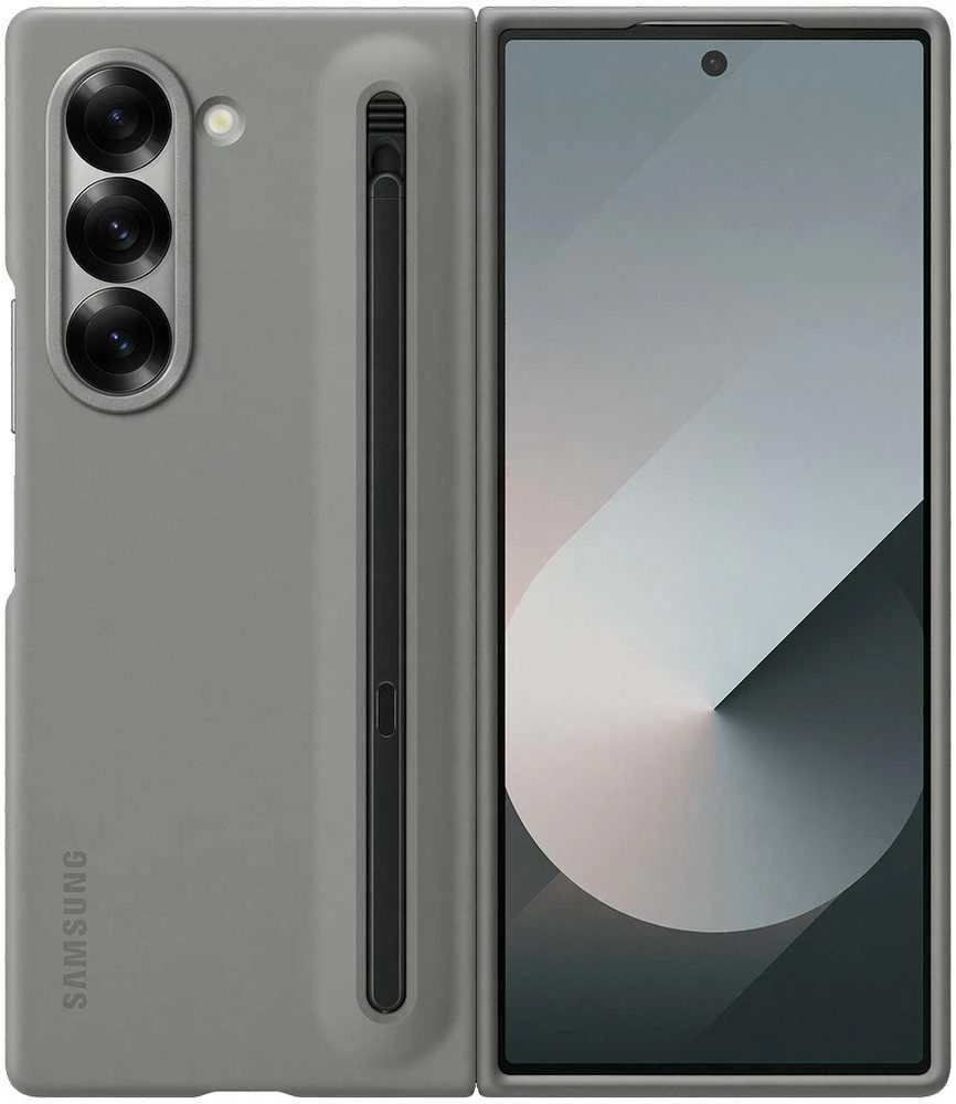 Dėklas Samsung Galaxy Fold6 Slim S-Pen dangtelis pilkas
