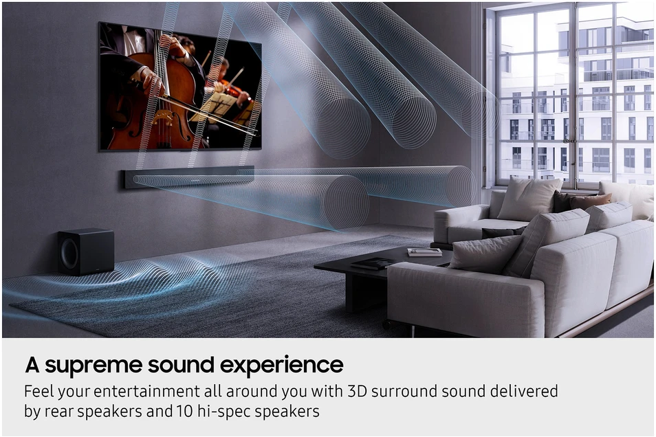 Namų kino sistema Garso Juosta - Samsung Q-series HW-QS750F 5.1.2ch Dolby Atmos Belaidis Subvuferis Juodas