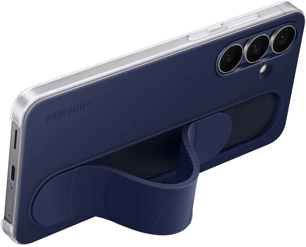 Samsung Galaxy S25 FE dėklas stovint, tamsus Mėlyna
