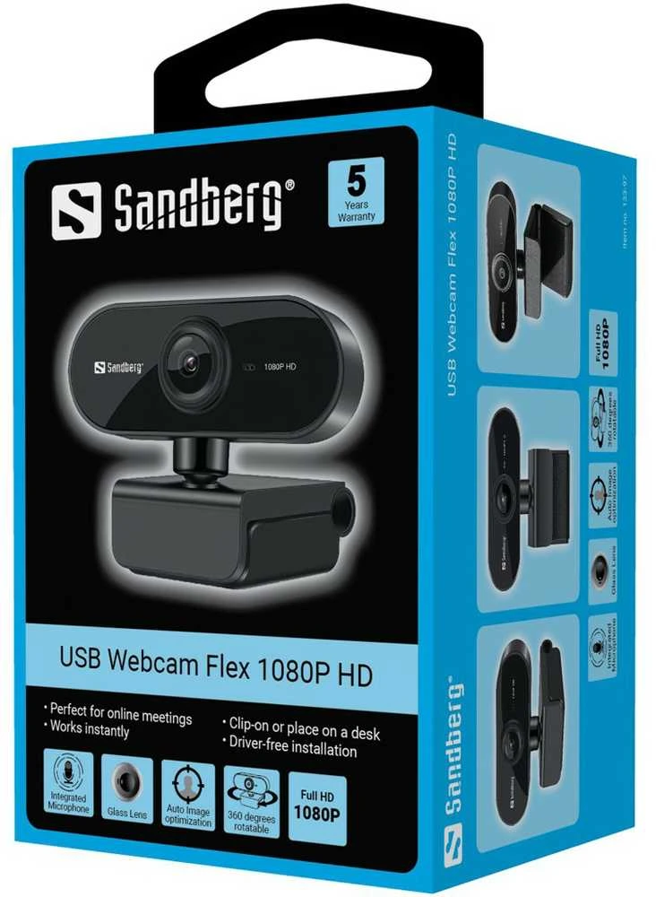 Internetinė kamera Sandberg USB Webcam Flex 1080P HD