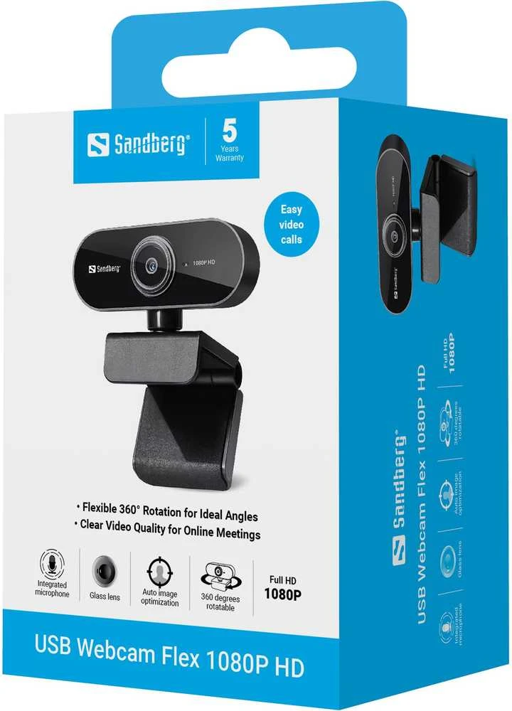Internetinė kamera Sandberg USB Webcam Flex 1080P HD