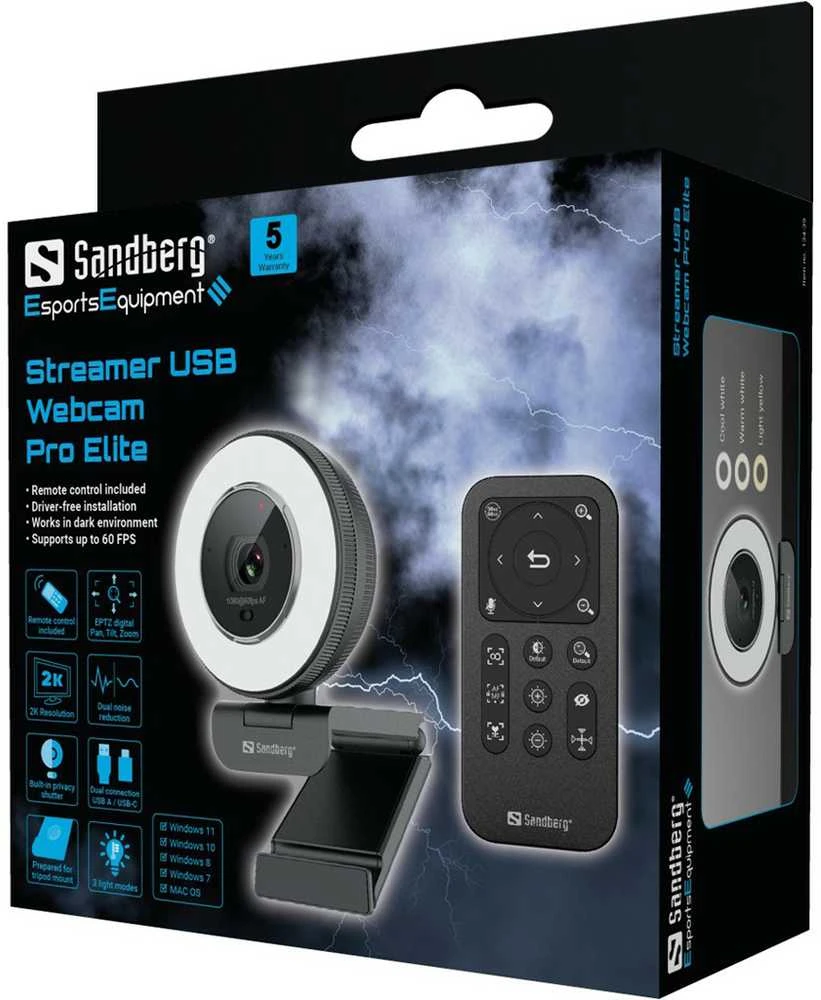 Sandberg Streamer USB Webcam Pro Elite