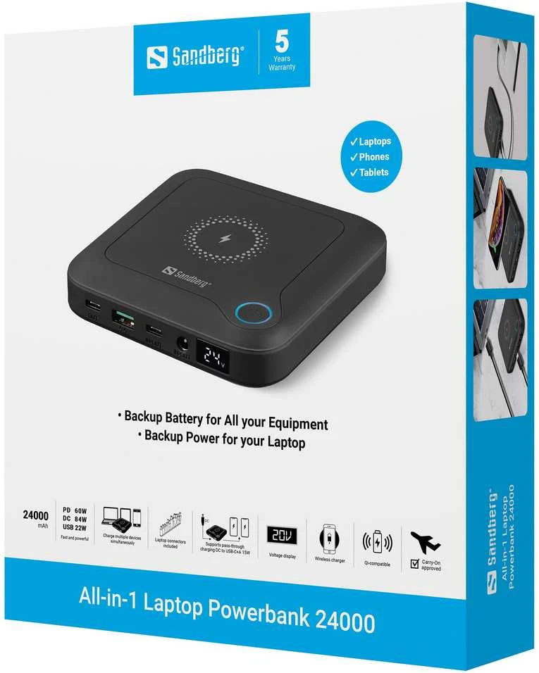Sandberg All-in1 nešiojamasis kompiuteris Powerbank 24000