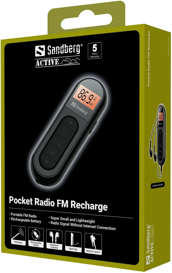 Sandberg Pocket FM radijas Recharge