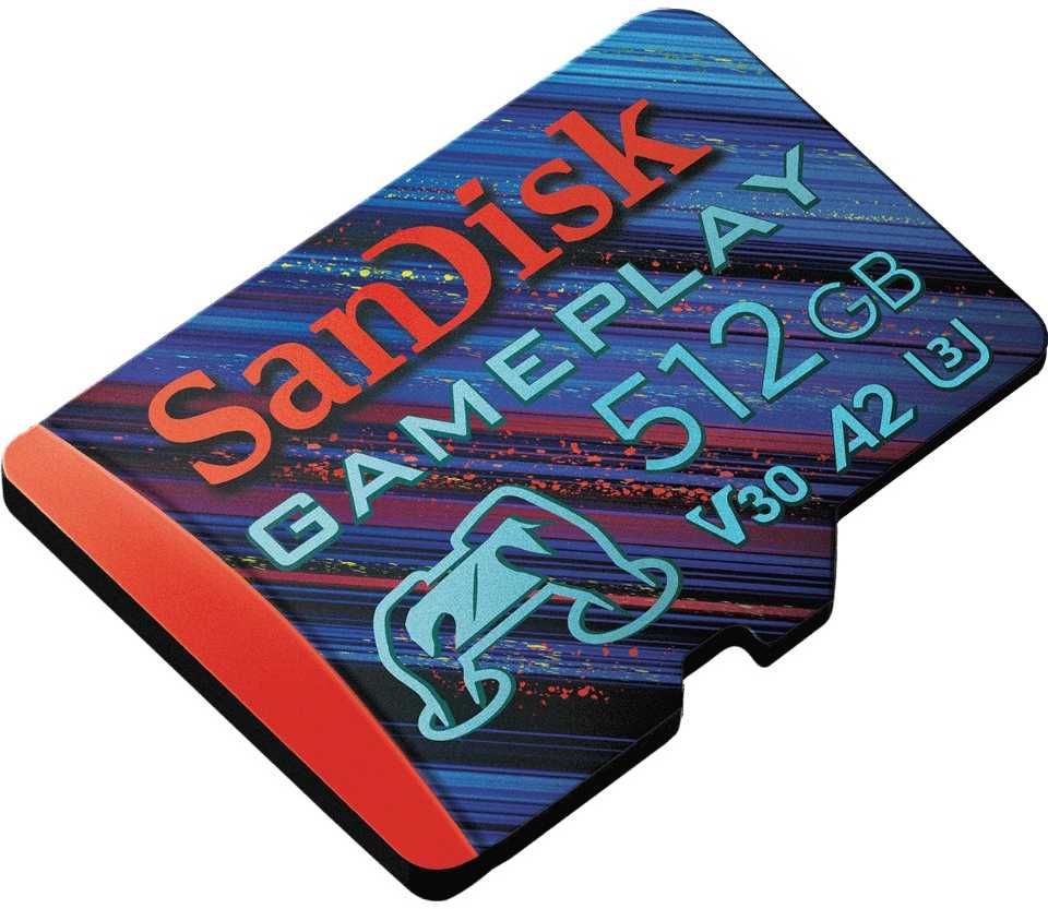Atminties kortelė SanDisk Micro SDXC GamePlay 512GB 190/130 MB/s A2 C10 V30 UHS-I U3