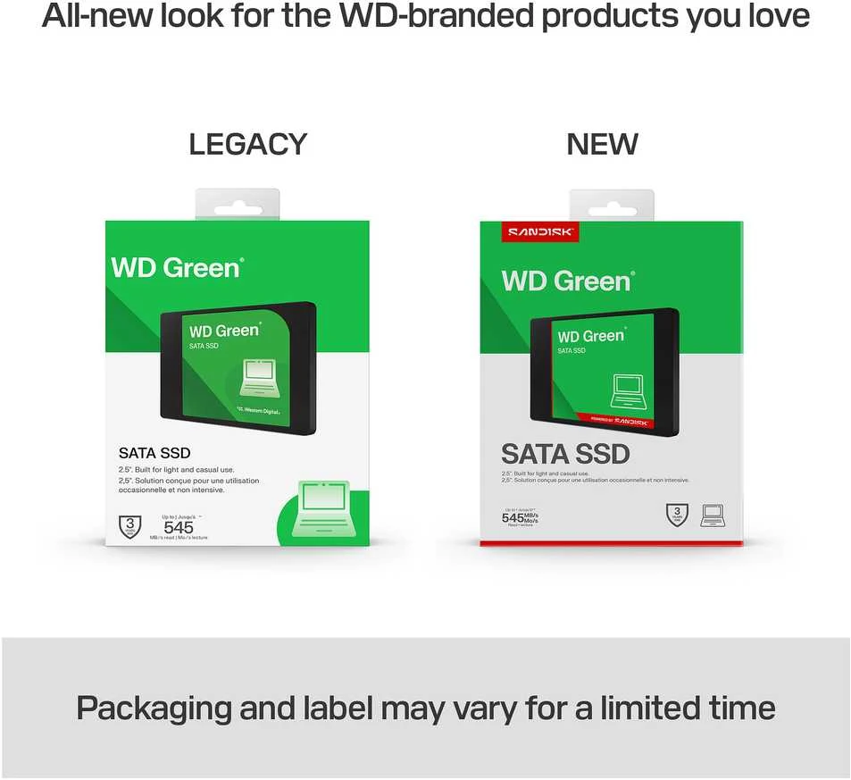 Western Digital Žalias WD ™ SATA SSD 2,5"/7 mm POWERED BY SANDISK 1 TB
